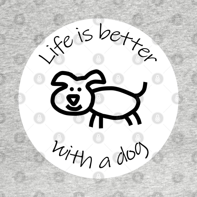 Disc with Life is Better with a Dog Animals Quote by ellenhenryart